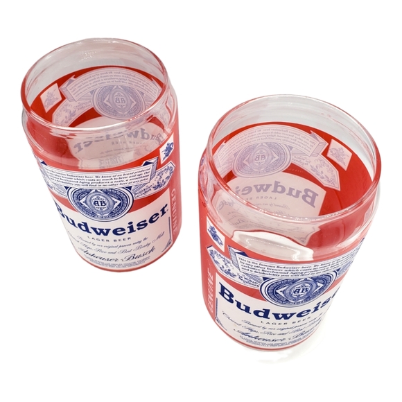 Vintage Budweiser 16oz. Can Glass Set of (2) - Picture 4 of 7